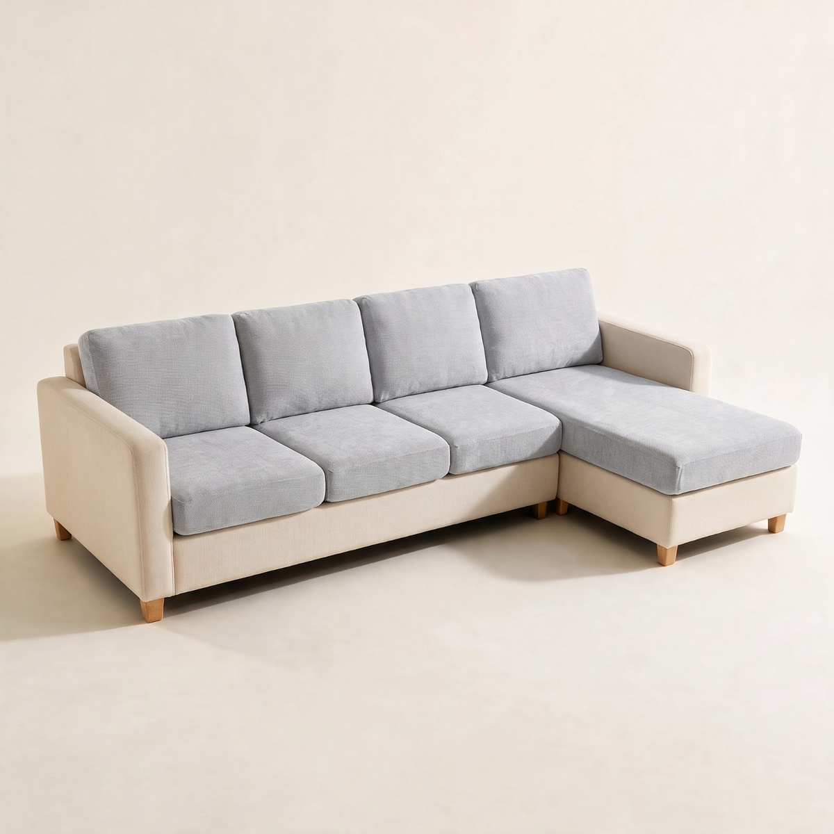 Luma Light Grey fitted sofa cushion covers — Studio hero