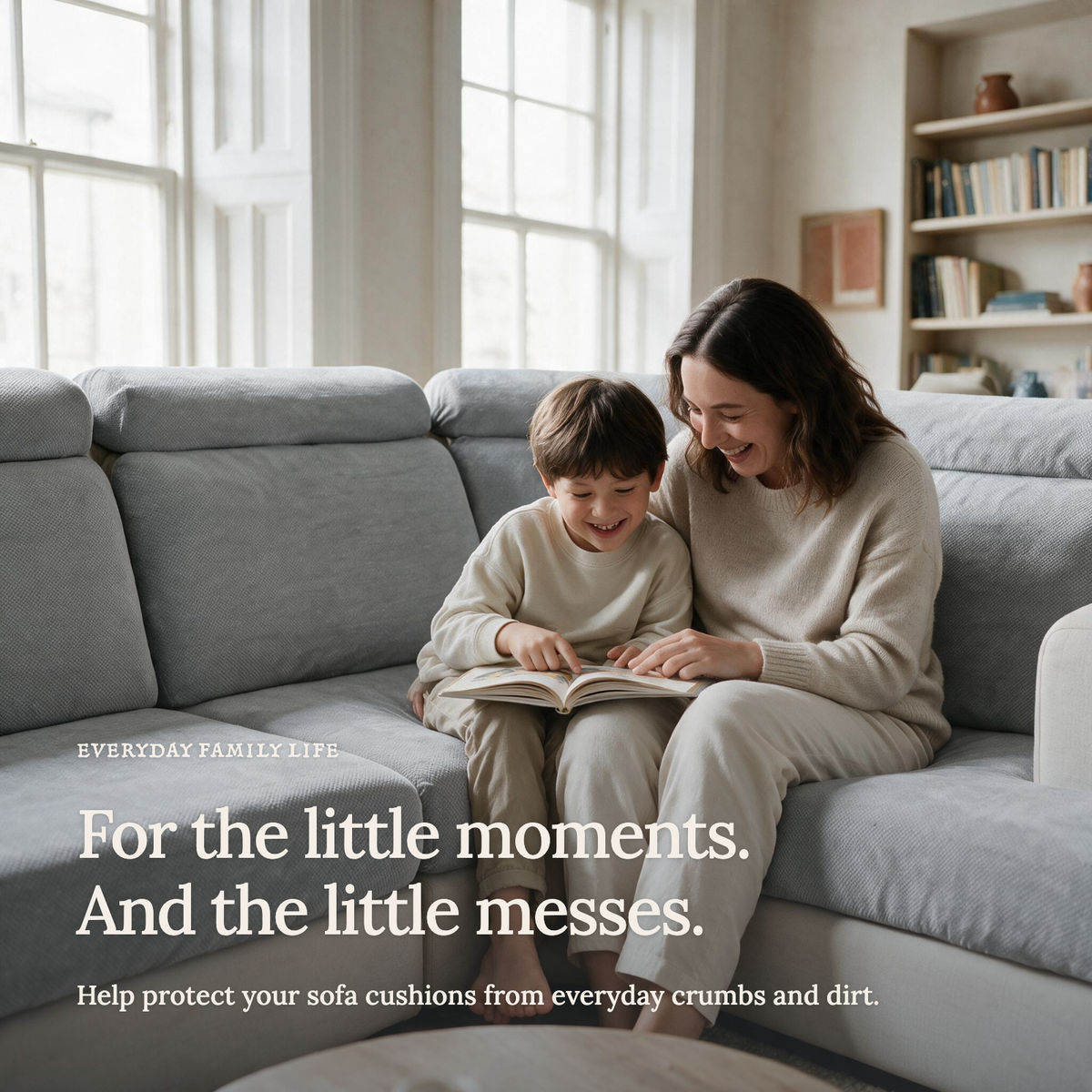 Luma Light Grey fitted sofa cushion covers — For the little moments.
