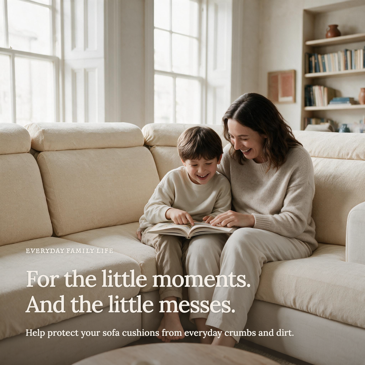 Luma Beige fitted sofa cushion covers — For the little moments.