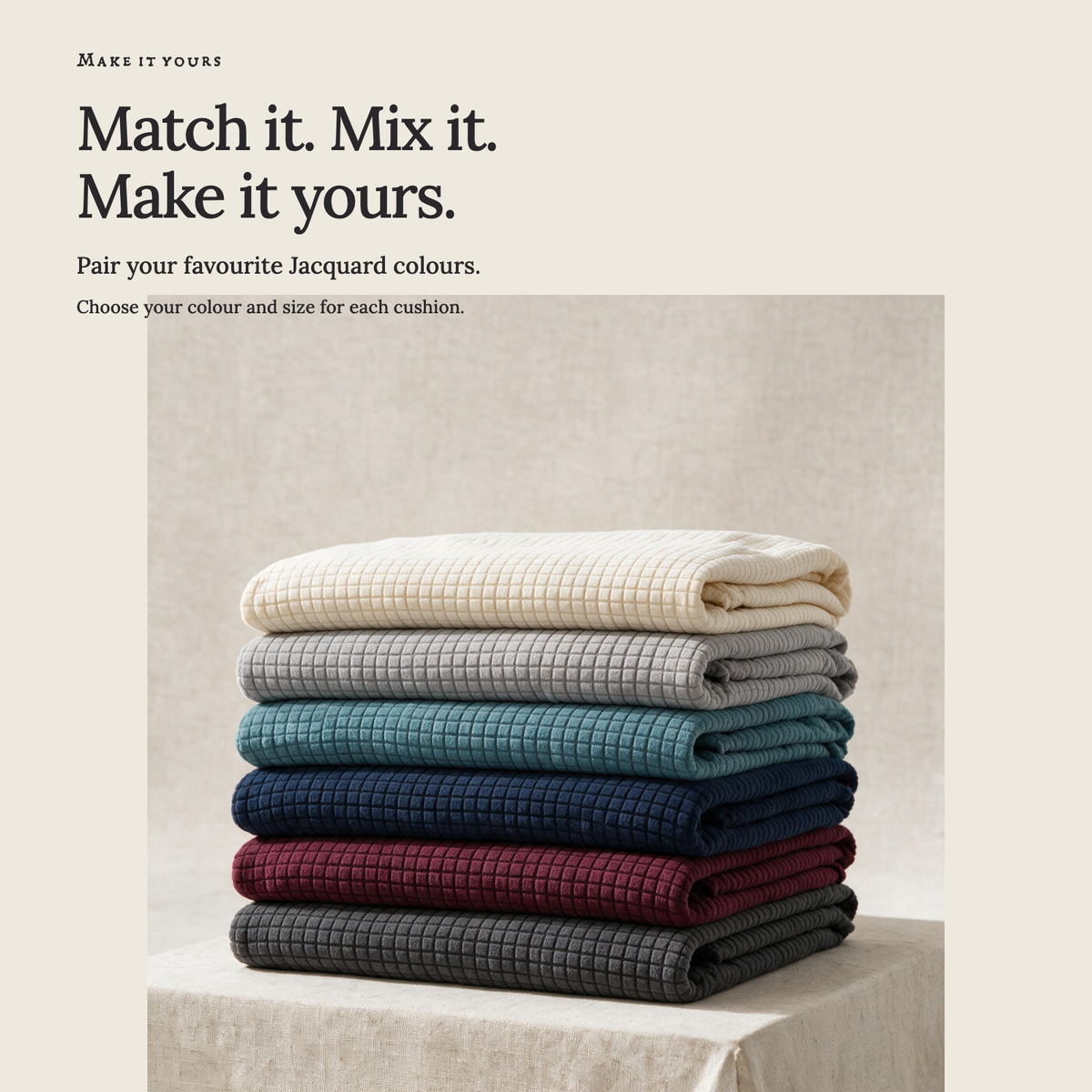 Jacquard Black fitted sofa cushion covers — Match it. Mix it. Make it yours.