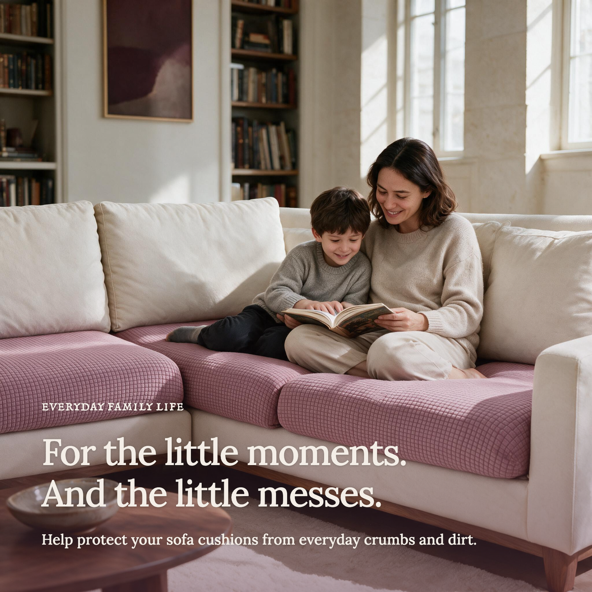 Jacquard Pink fitted sofa cushion covers — For the little moments.