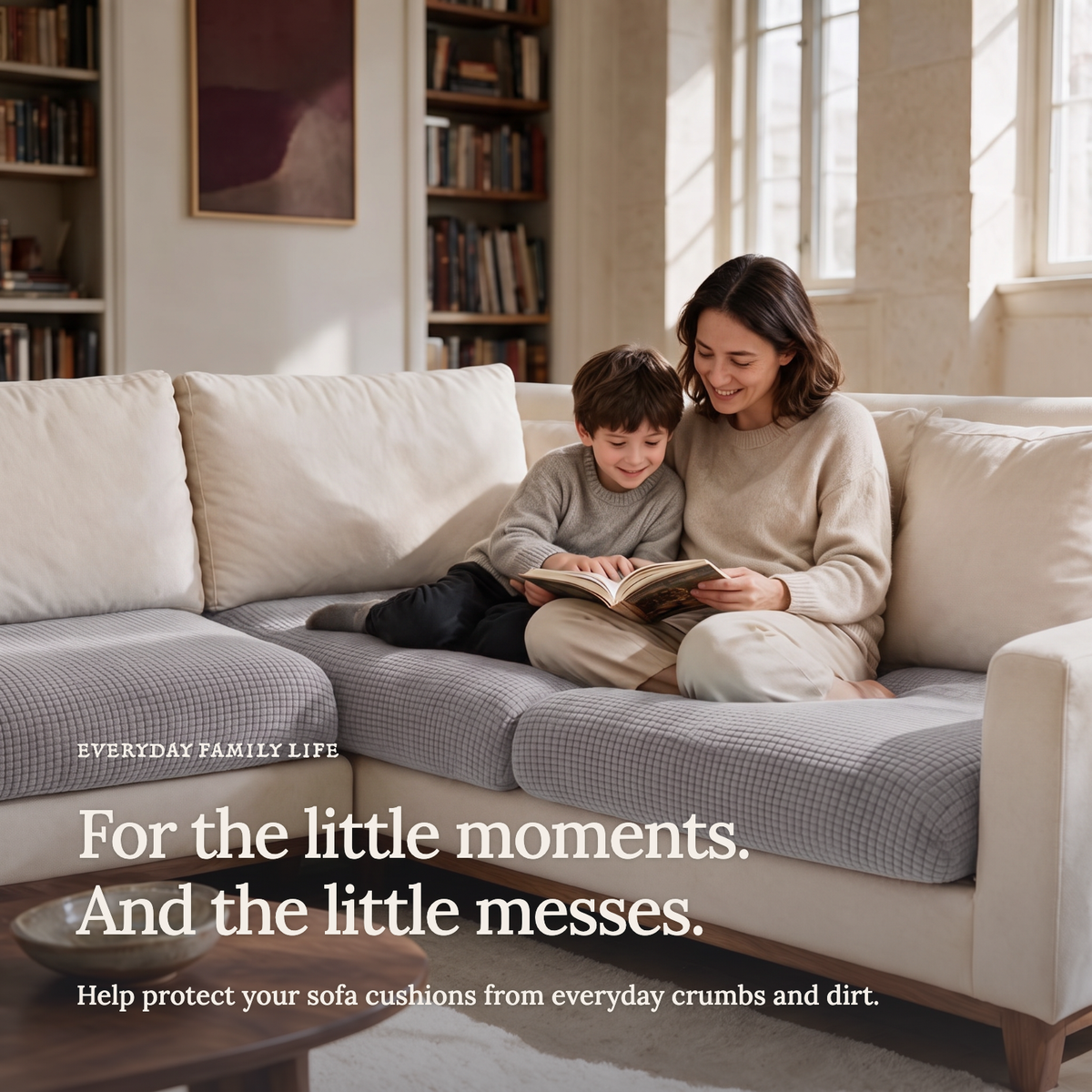 Jacquard Light Grey fitted sofa cushion covers — For the little moments.