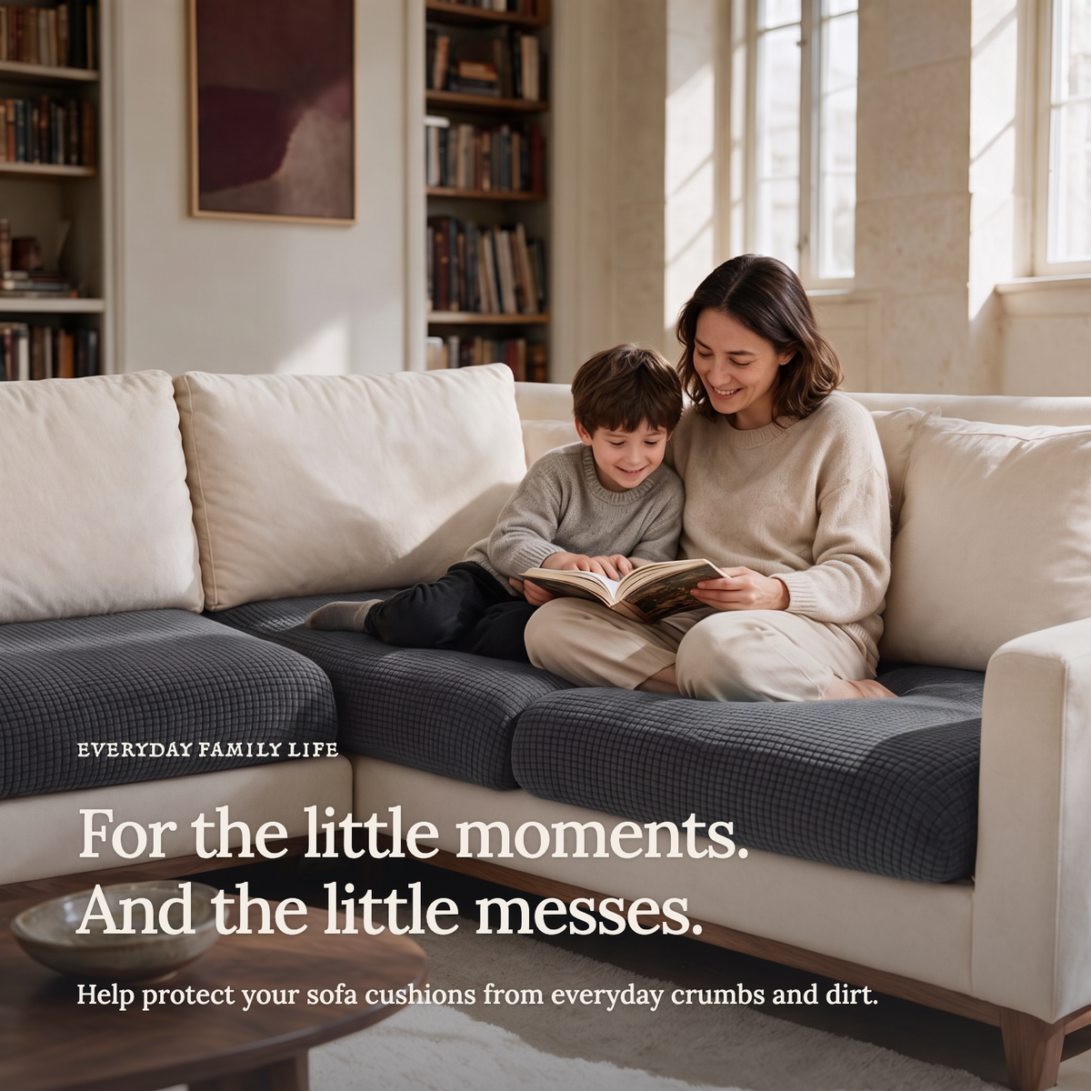 Jacquard Dark Grey fitted sofa cushion covers — For the little moments.