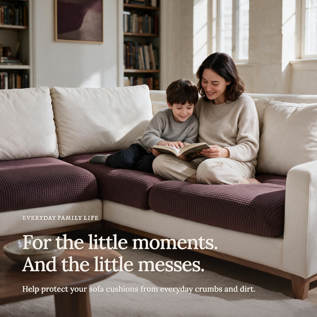 Jacquard Chocolate fitted sofa cushion covers — For the little moments.