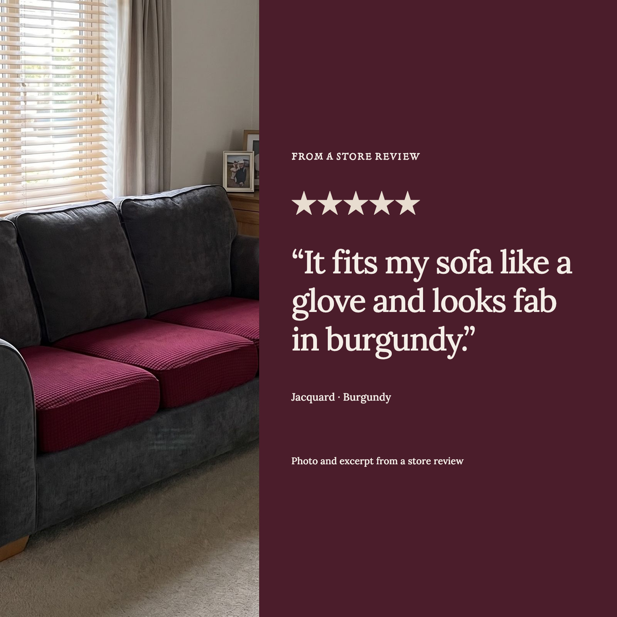 Jacquard Cream fitted sofa cushion covers — From a store review