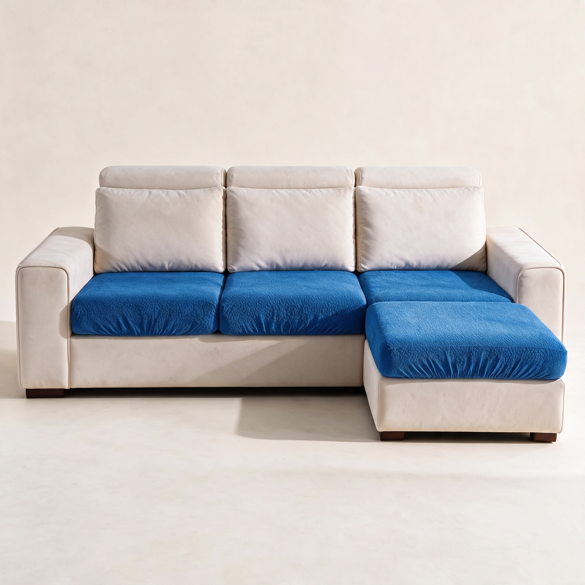 Waterproof Dark Blue fitted sofa cushion covers — Studio hero