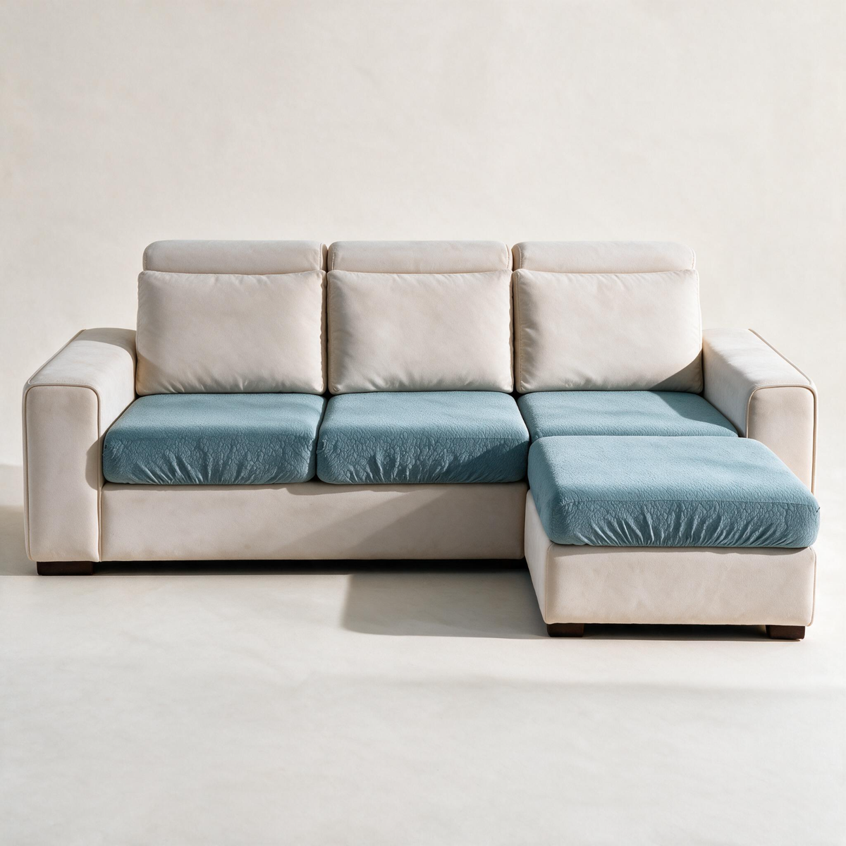 Waterproof Sky Blue fitted sofa cushion covers — Studio hero