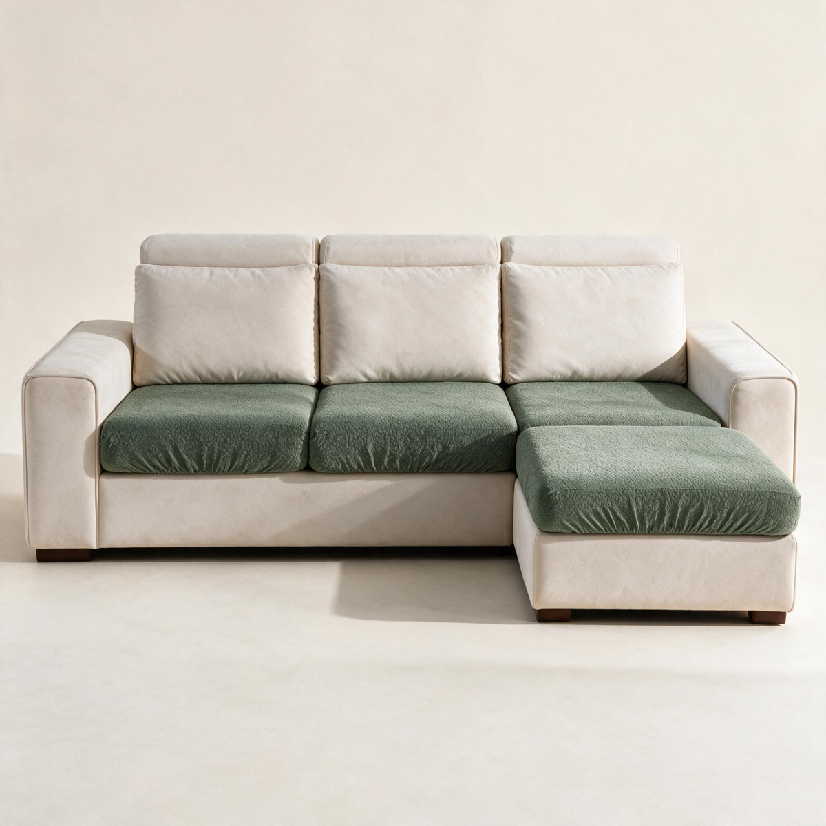 Waterproof Forest Green fitted sofa cushion covers — Studio hero