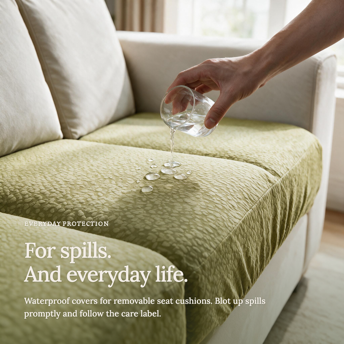 Waterproof Yellow Green fitted sofa cushion covers — A closer look at protection