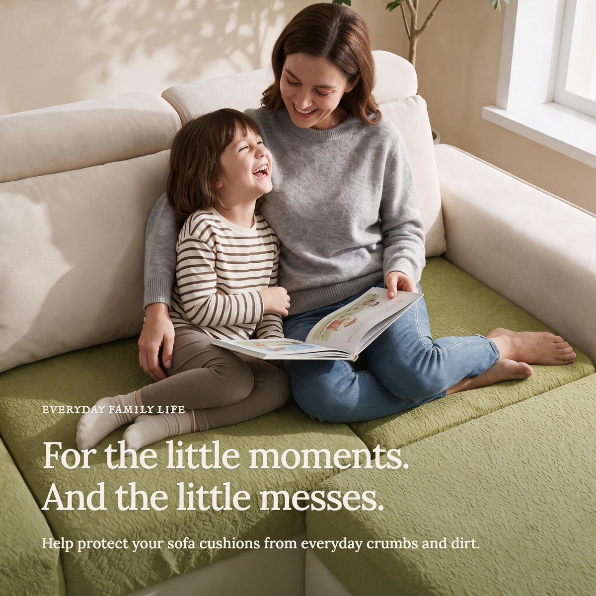 Waterproof Yellow Green fitted sofa cushion covers — For the little moments.