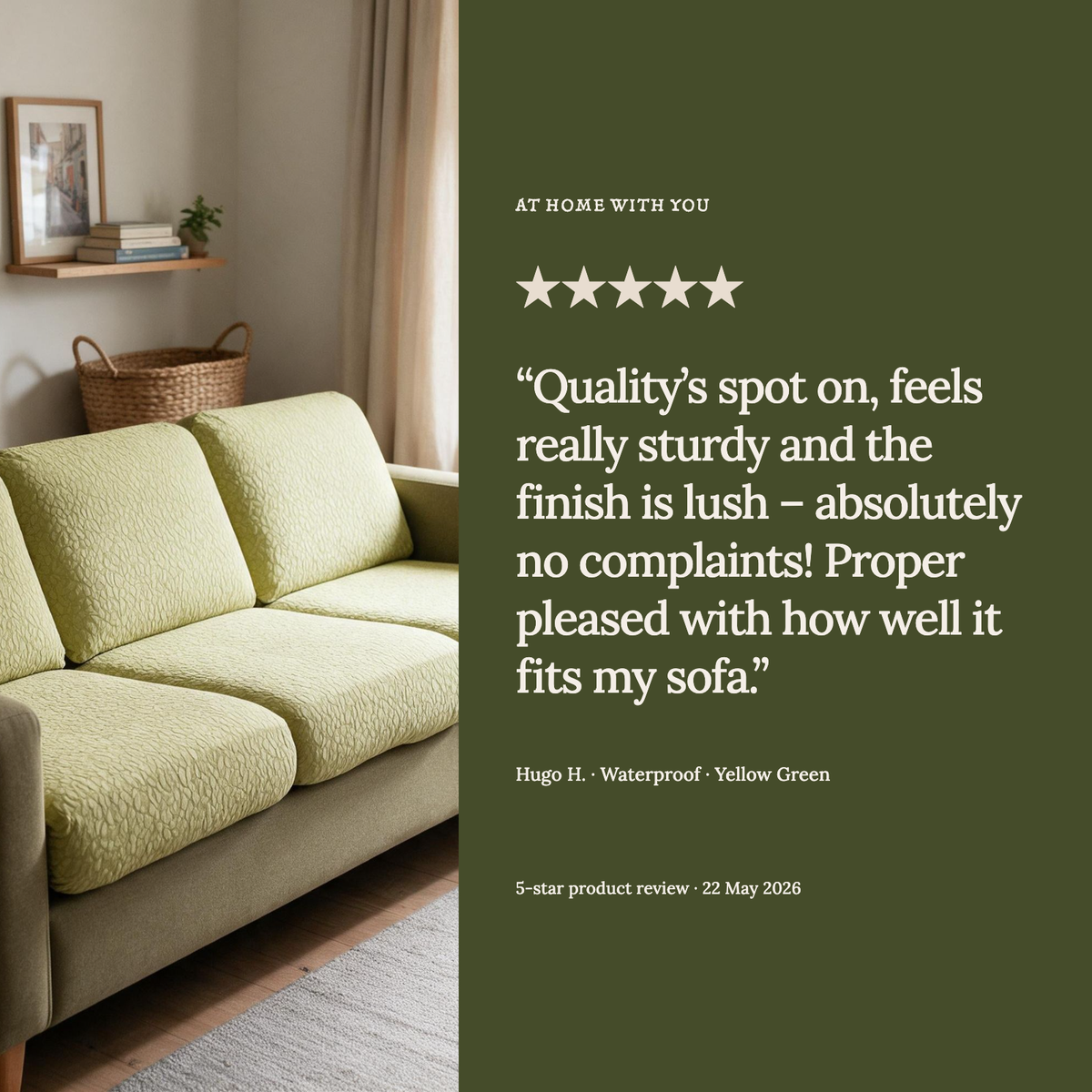 Waterproof Yellow Green fitted sofa cushion covers — From our Waterproof reviews