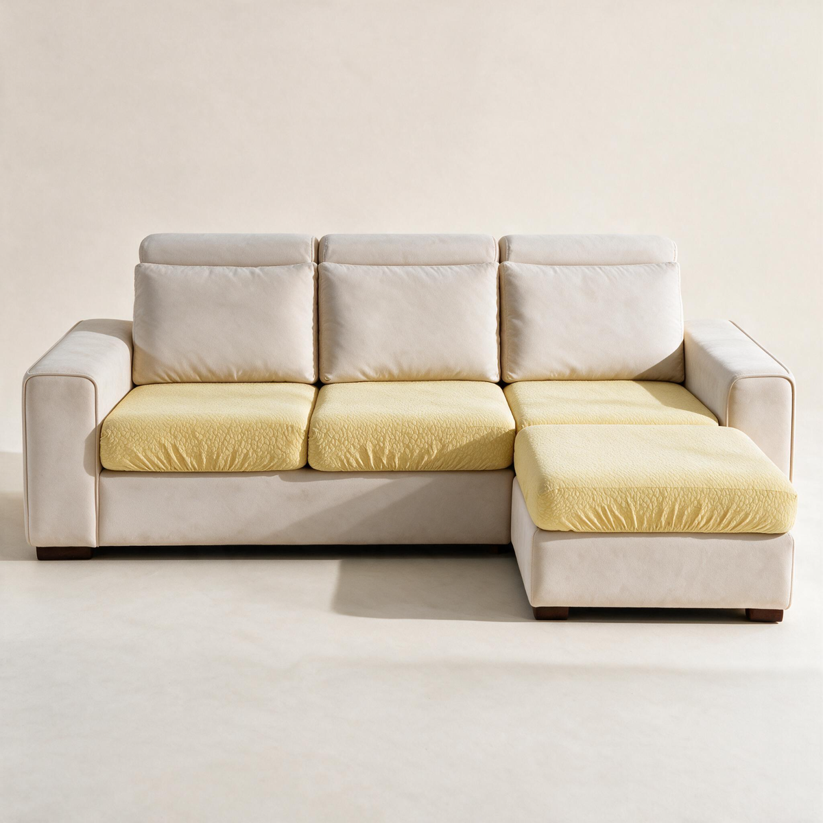 Waterproof Yellow fitted sofa cushion covers — Studio hero