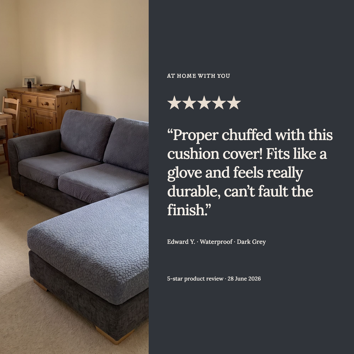 Waterproof Dark Grey fitted sofa cushion covers — From our Waterproof reviews