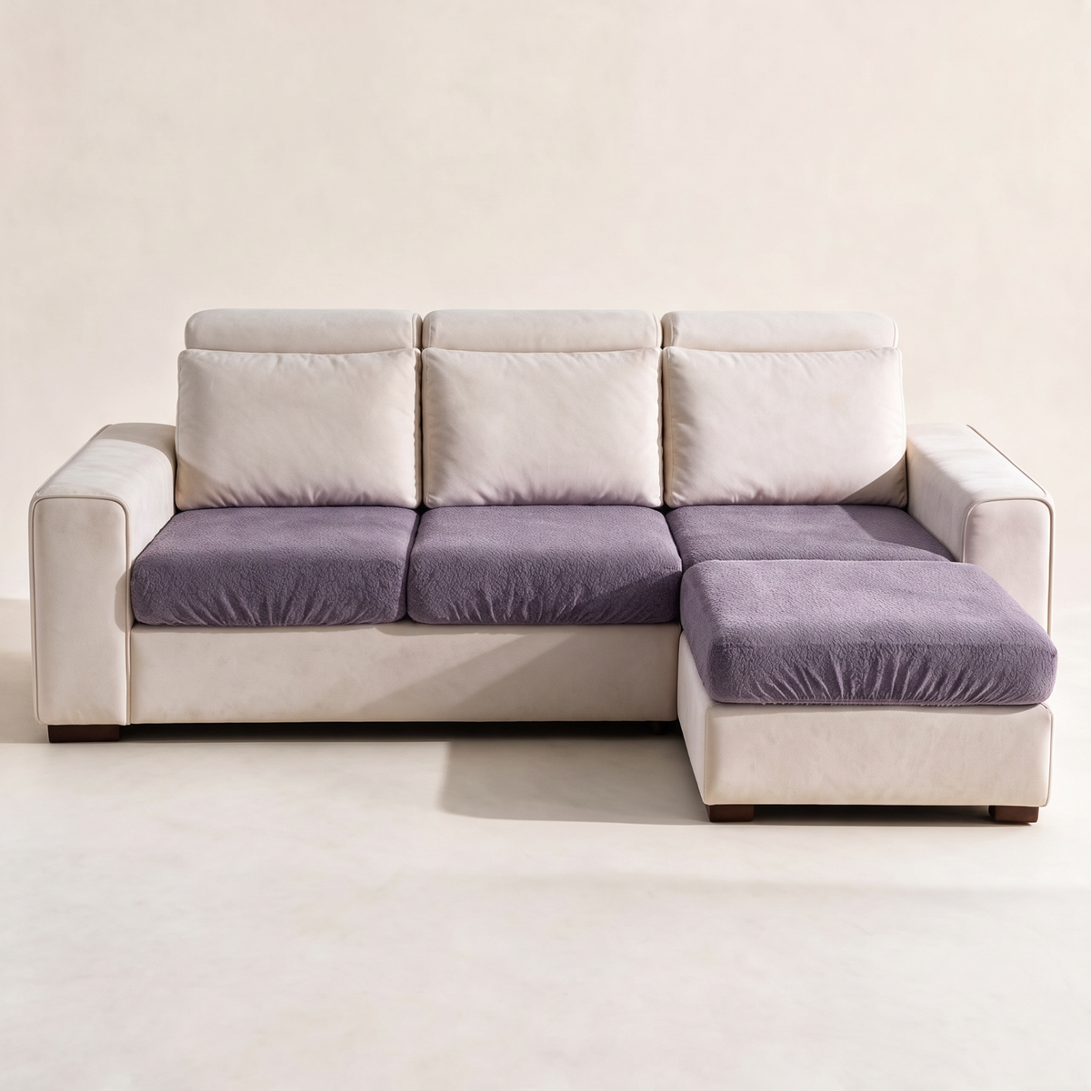 Waterproof Purple fitted sofa cushion covers — Studio hero