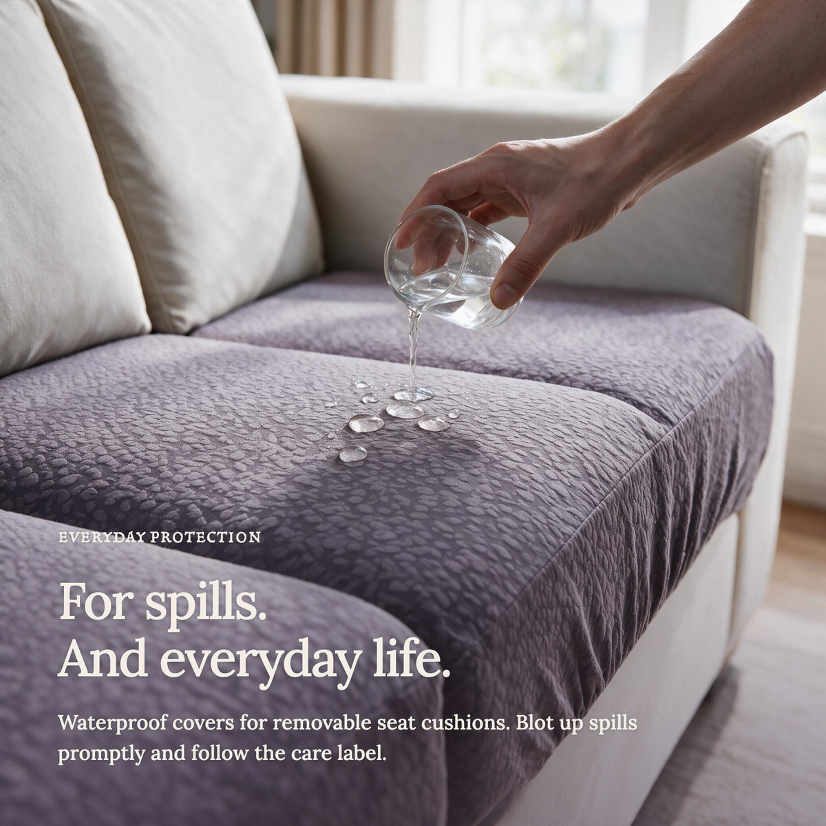 Waterproof Purple fitted sofa cushion covers — A closer look at protection
