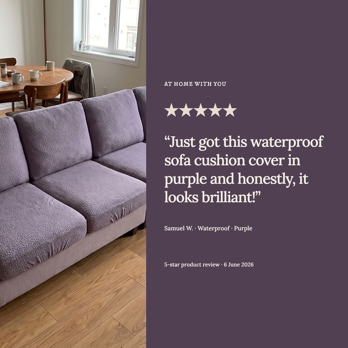 Waterproof Purple fitted sofa cushion covers — From our Waterproof reviews
