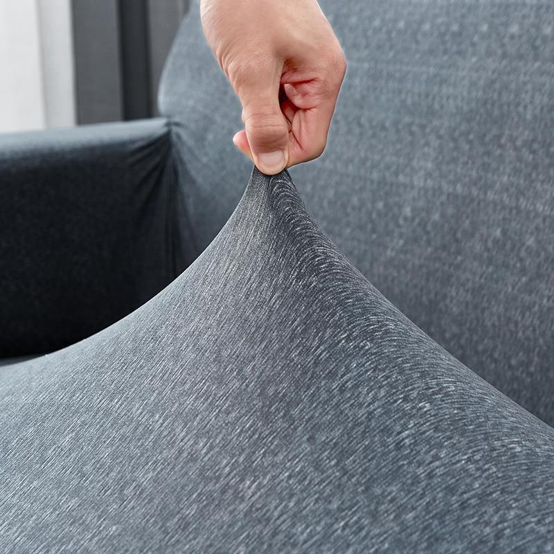 L-Shaped Sofa Cover - Flecked - Anthracite Grey - Adaptable & Expandable