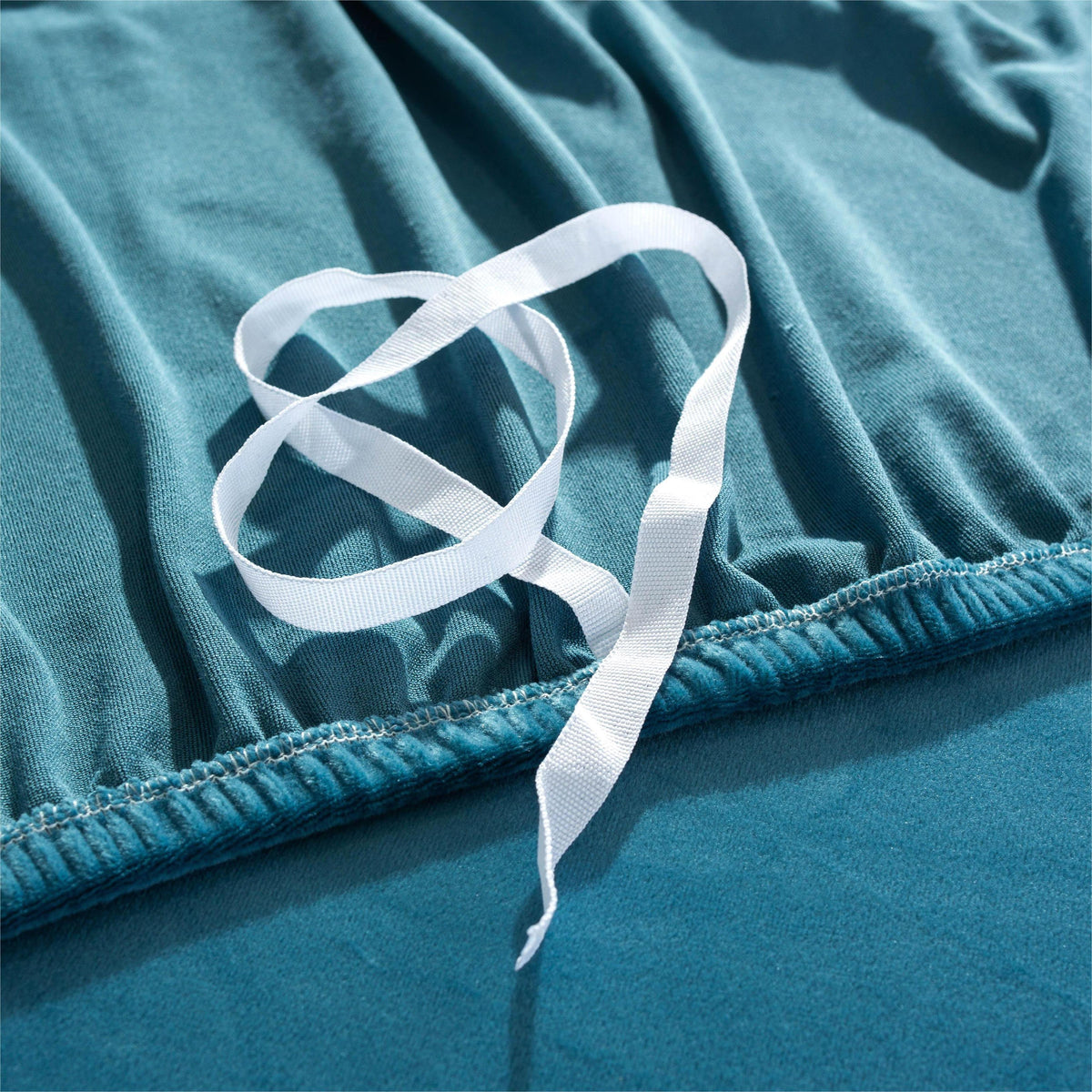 L-Shaped Sofa Cover - Velvet - Lake Blue - Adaptable & Expandable
