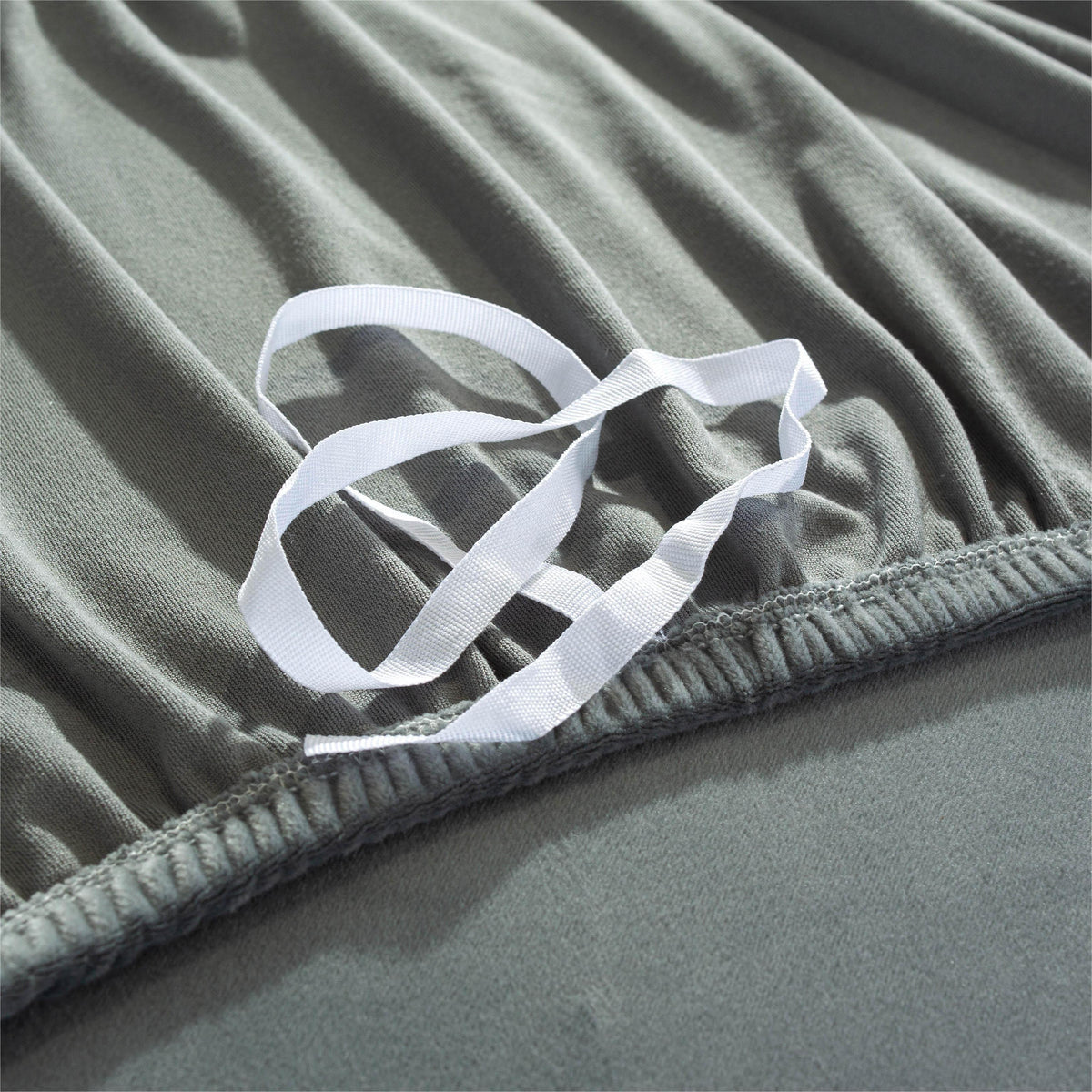 L-Shaped Sofa Cover - Velvet - Light Grey - Adaptable & Expandable