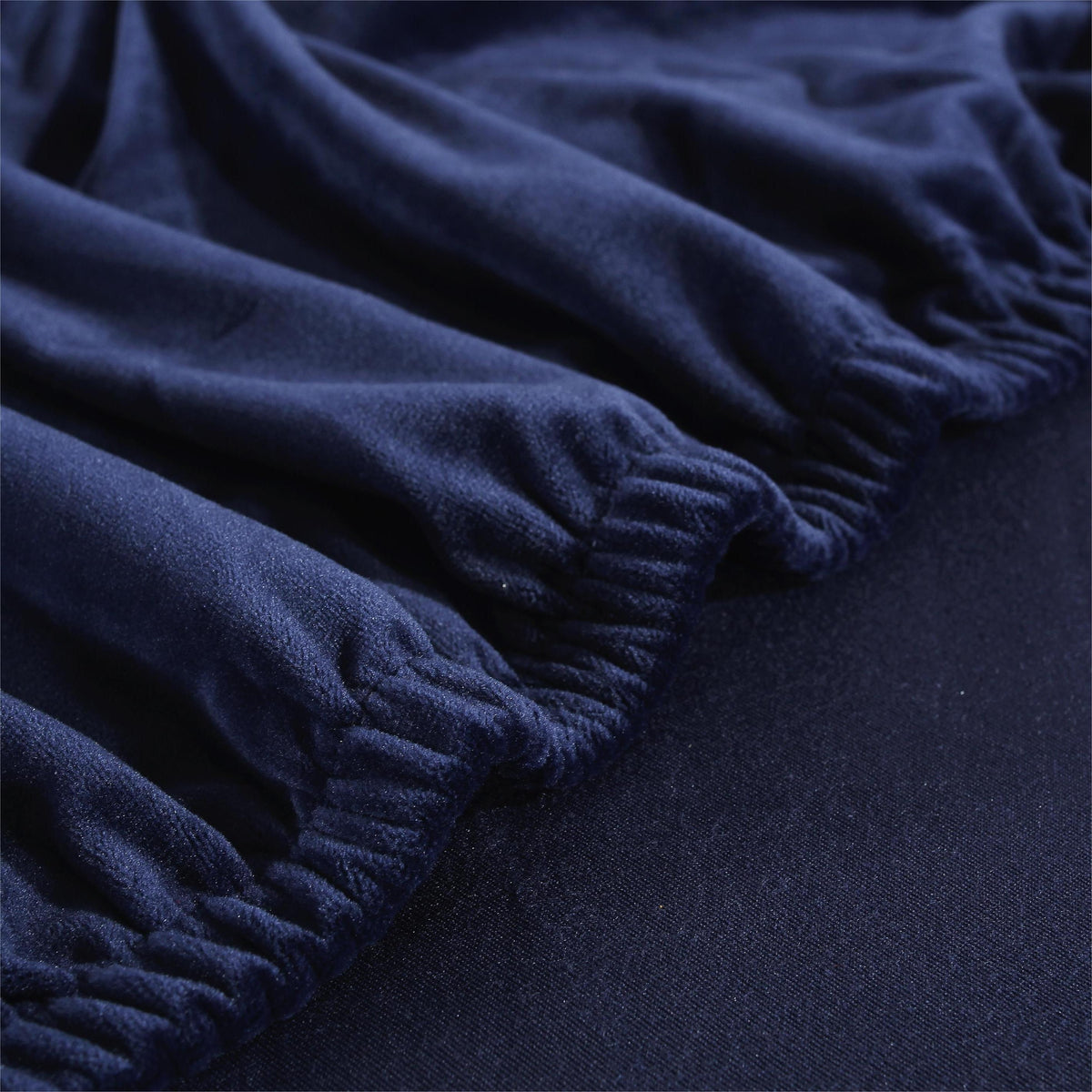 L-Shaped Sofa Cover - Velvet - Navy Blue - Adaptable & Expandable