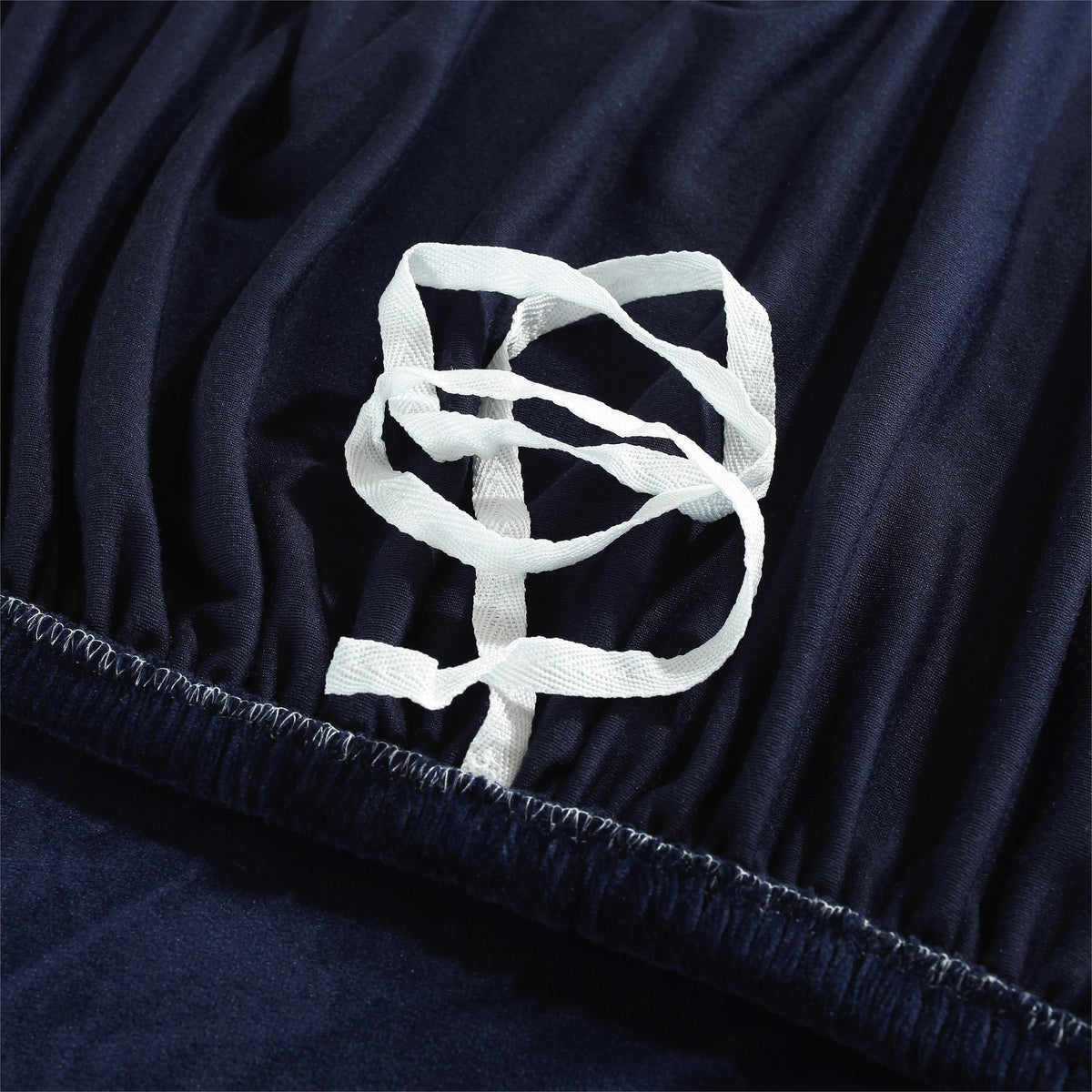 L-Shaped Sofa Cover - Velvet - Navy Blue - Adaptable & Expandable