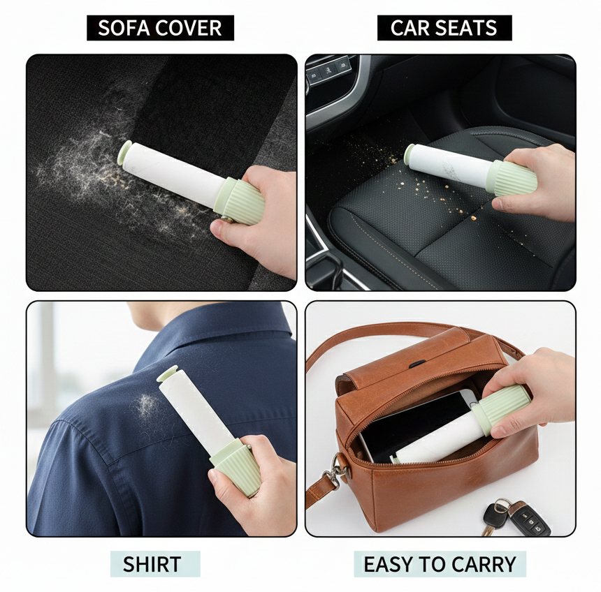 Mini Reusable Lint Roller – Matcha Green