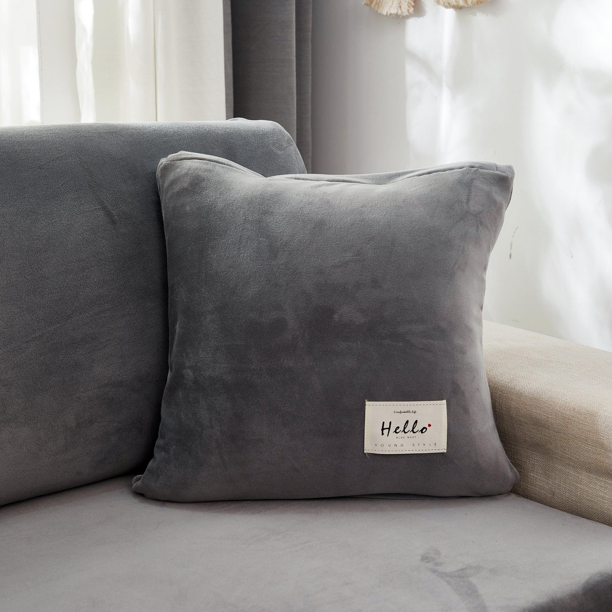 Cushion Cover - Velvet - Light Grey