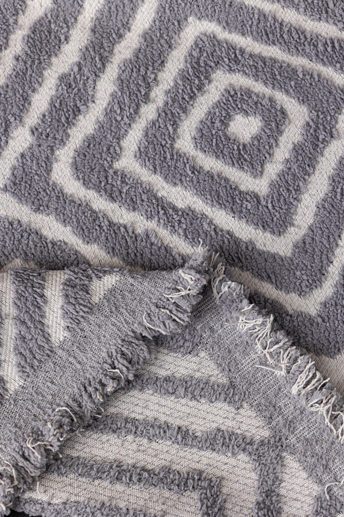 Throw Blanket - Atlas Geo - Cloud Grey