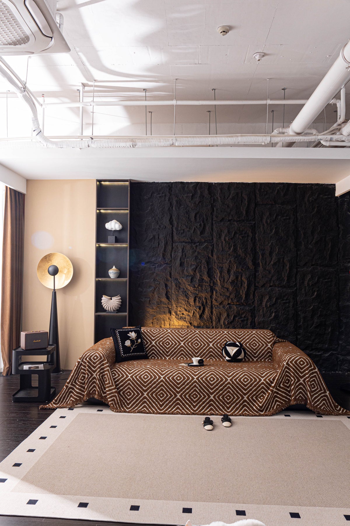 Throw Blanket - Atlas Geo - Cocoa Brown