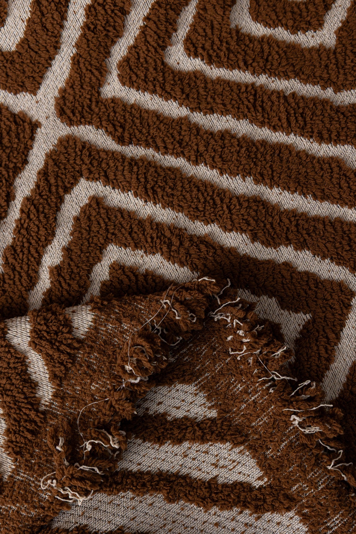 Throw Blanket - Atlas Geo - Cocoa Brown