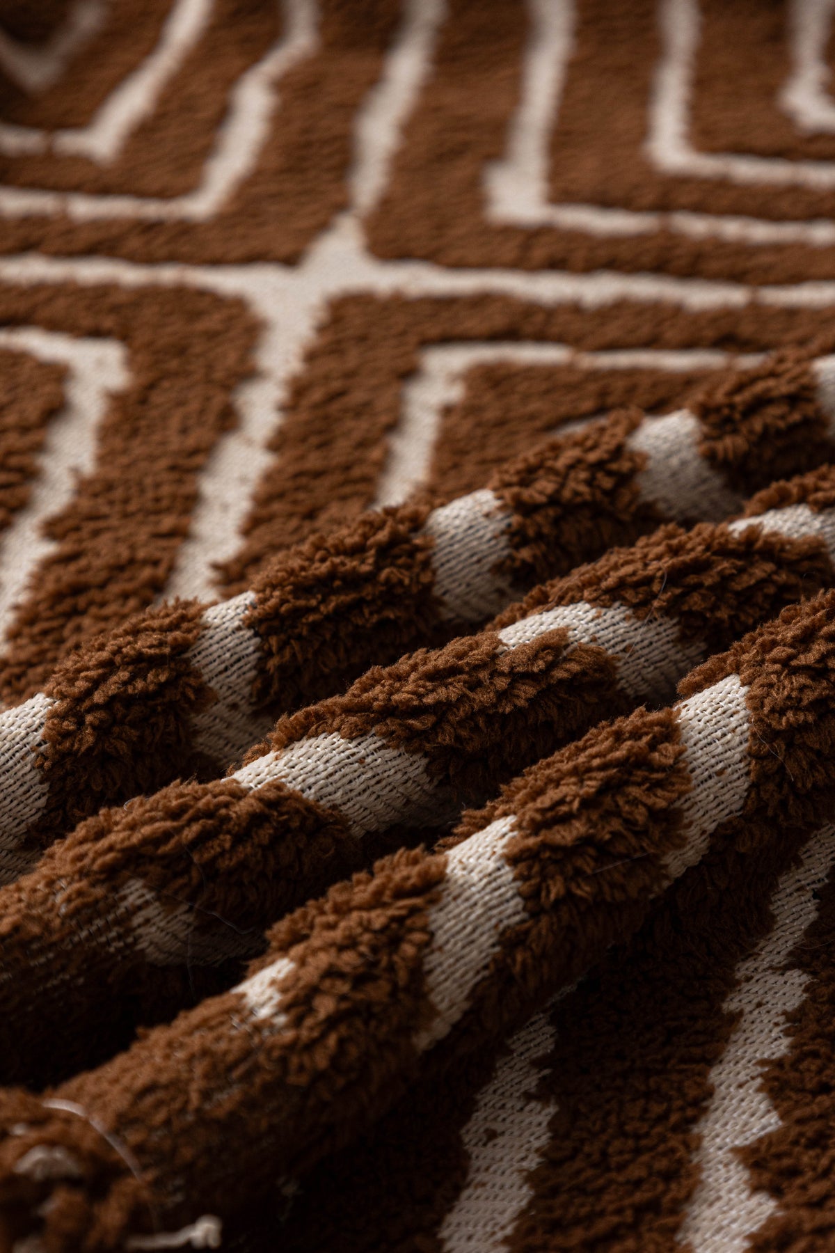 Throw Blanket - Atlas Geo - Cocoa Brown