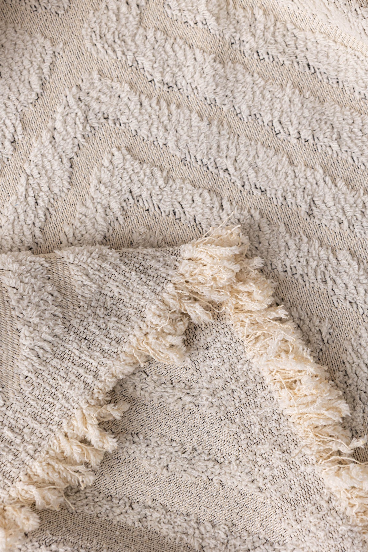 Throw Blanket - Atlas Geo - Cream White