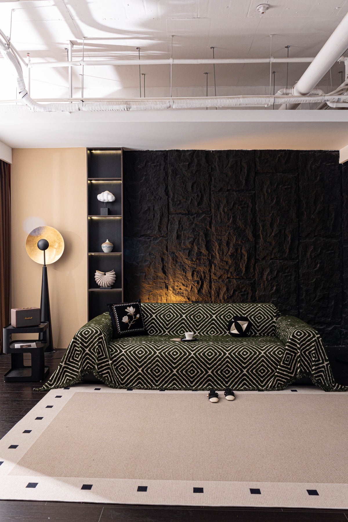 Throw Blanket - Atlas Geo - Dark Green