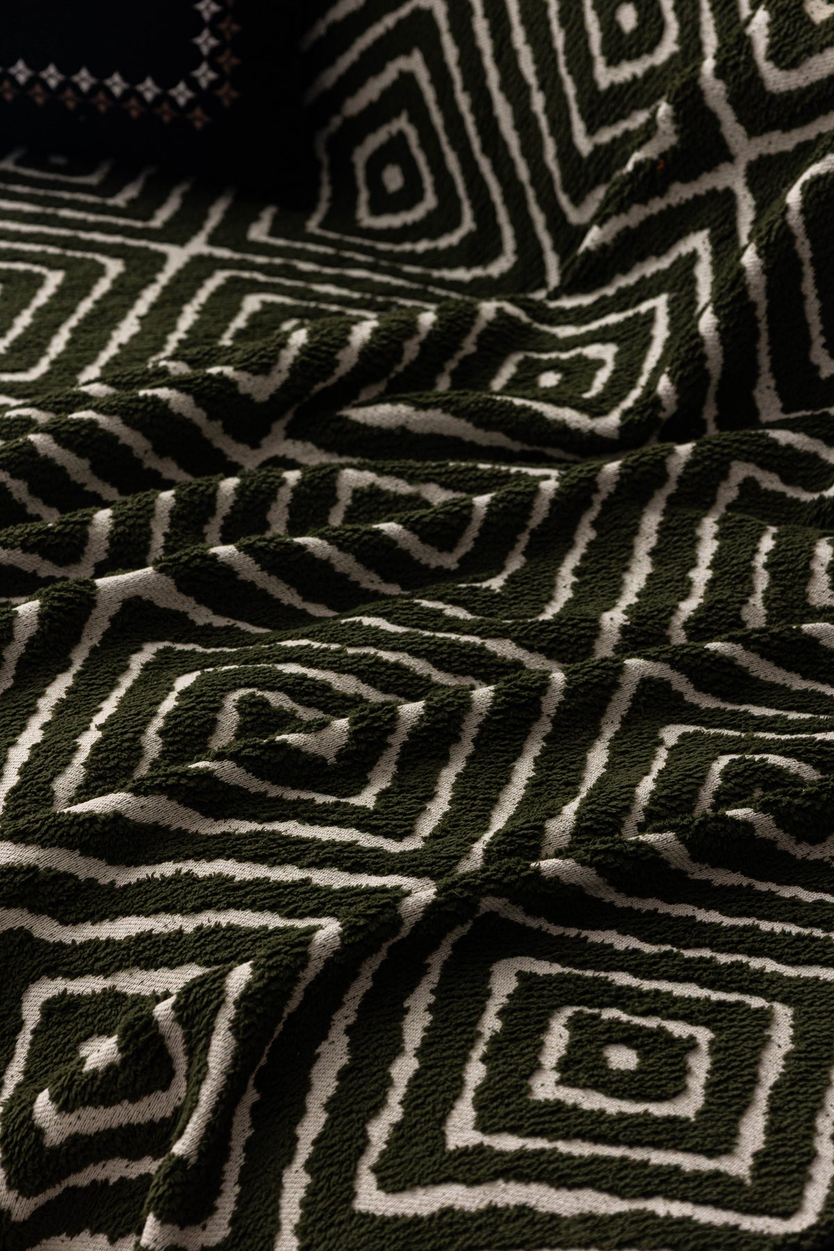 Throw Blanket - Atlas Geo - Dark Green