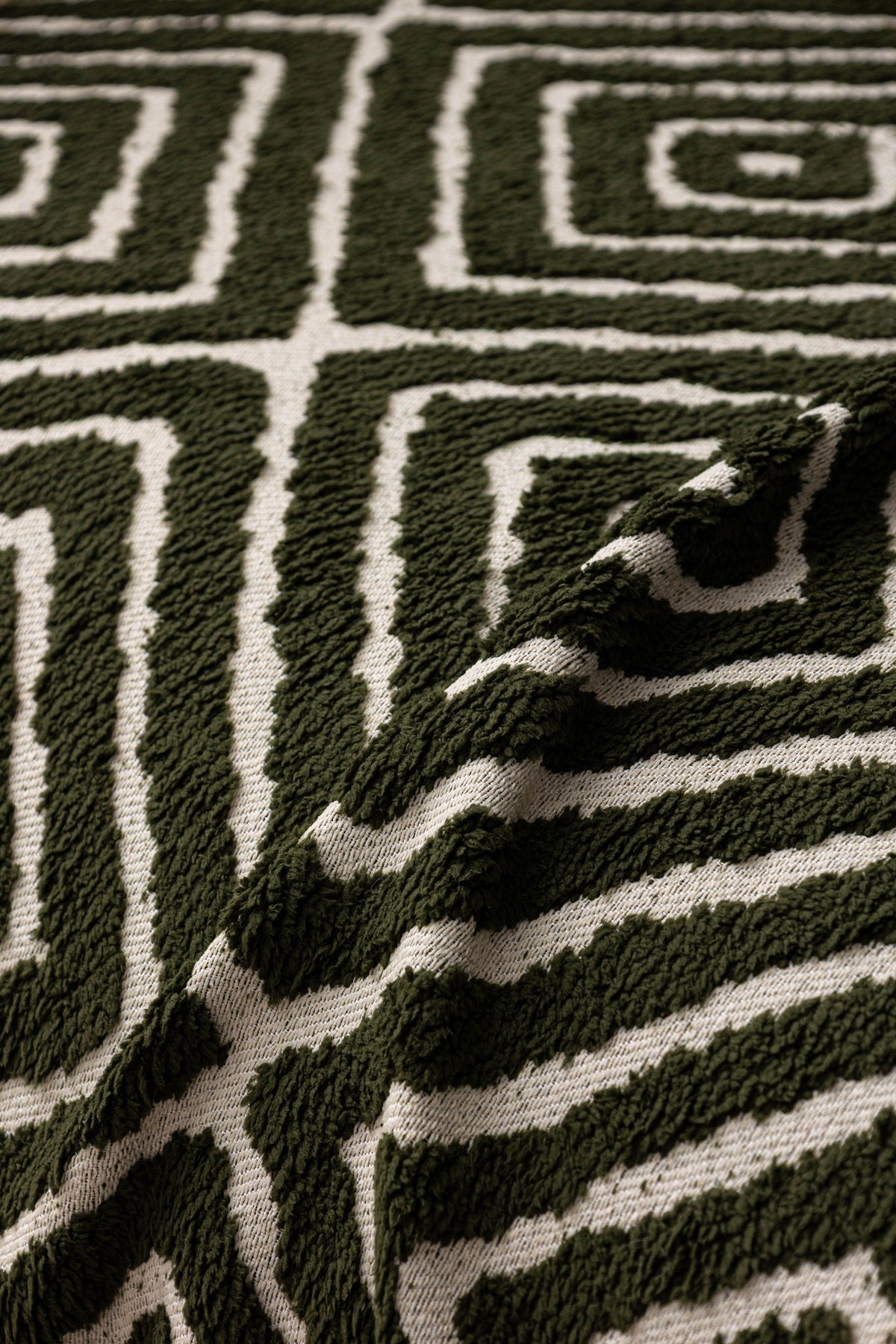 Throw Blanket - Atlas Geo - Dark Green