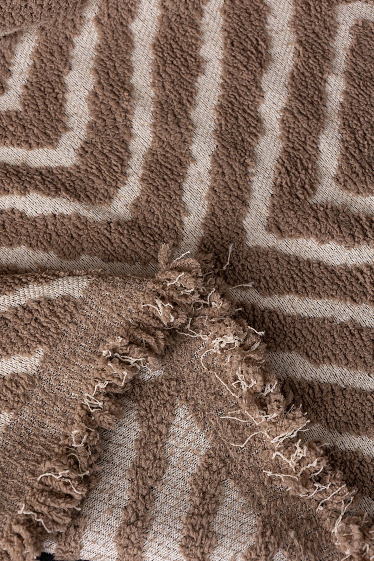 Throw Blanket - Atlas Geo - Milk Tea