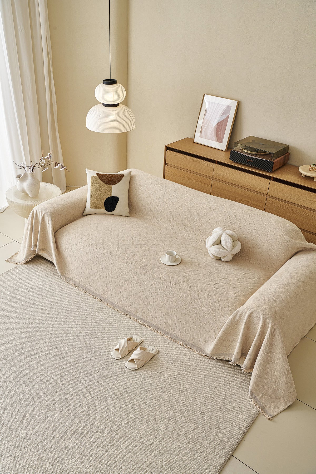 Throw Blanket - Diamora - Cream White