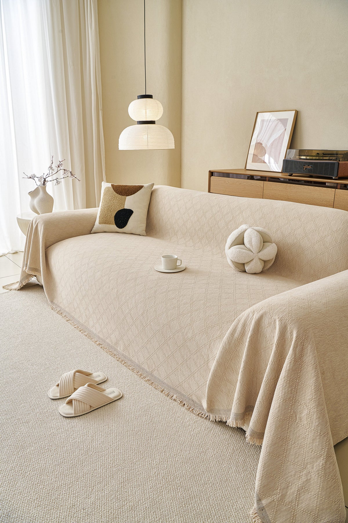 Throw Blanket - Diamora - Cream White