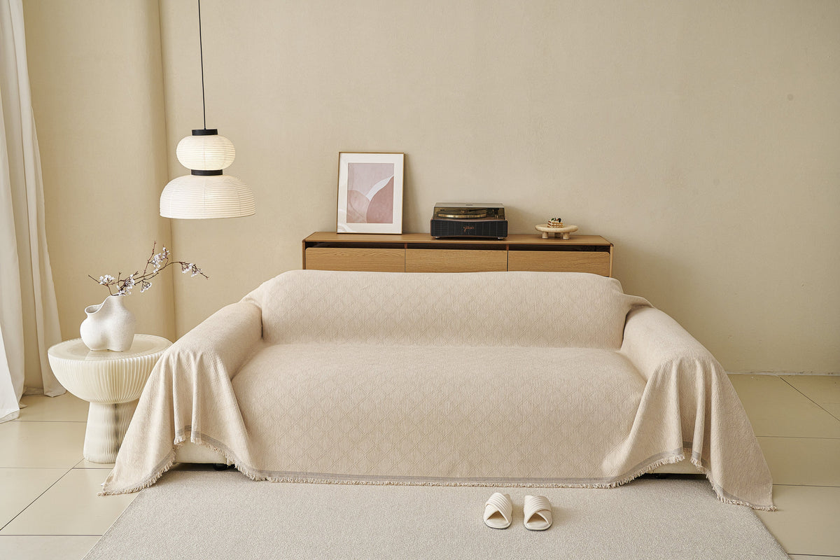 Throw Blanket - Diamora - Cream White