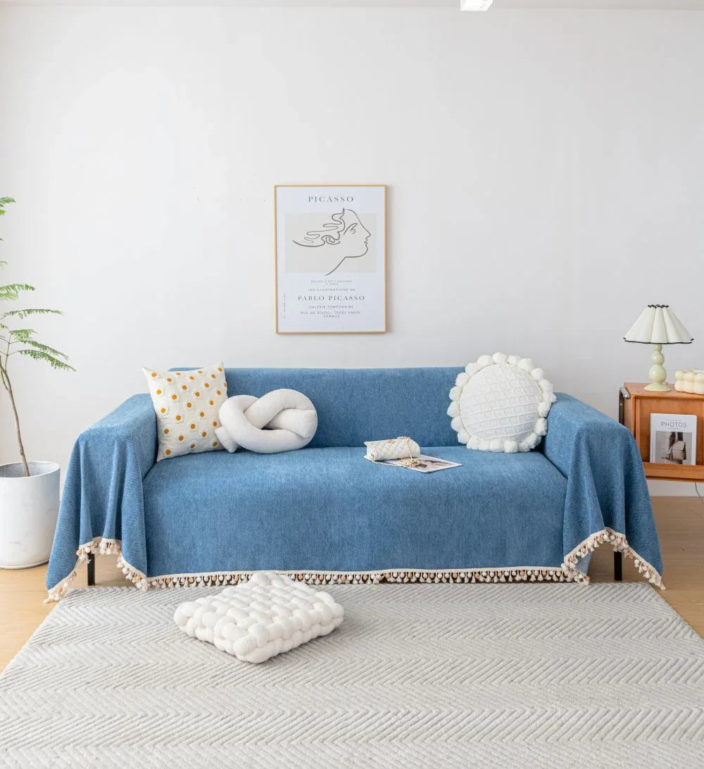 Throw Blanket - Herpome - Denim Blue