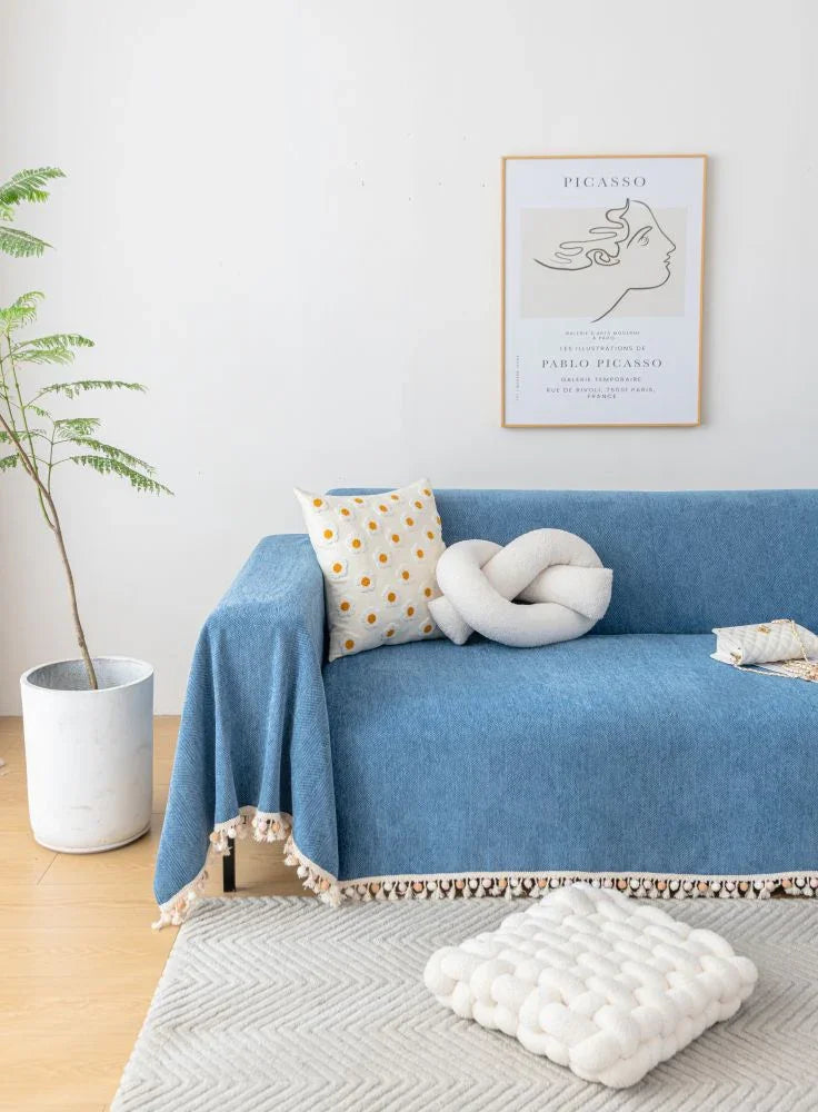Throw Blanket - Herpome - Denim Blue