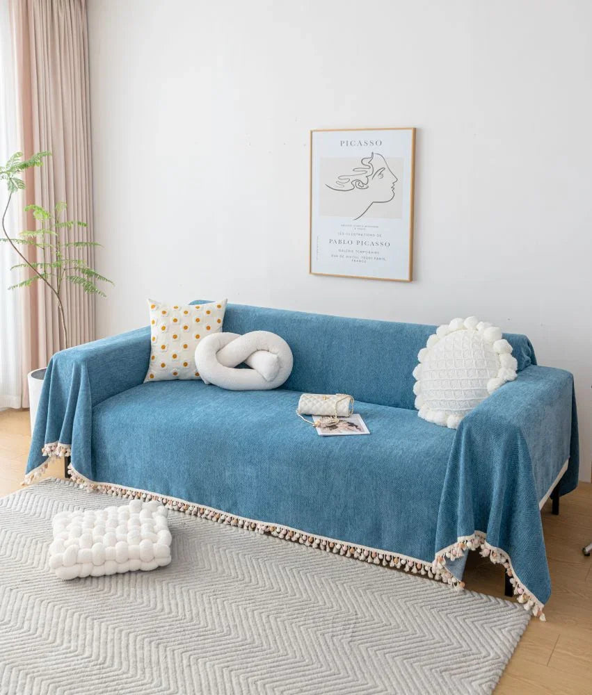 Throw Blanket - Herpome - Denim Blue