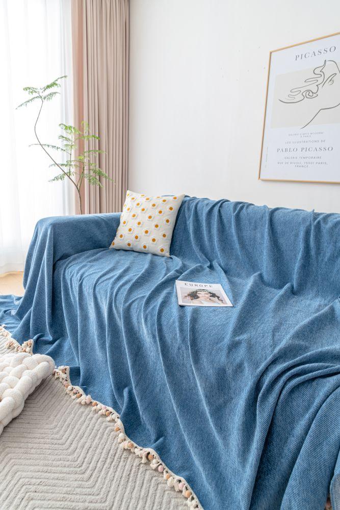 Throw Blanket - Herpome - Denim Blue