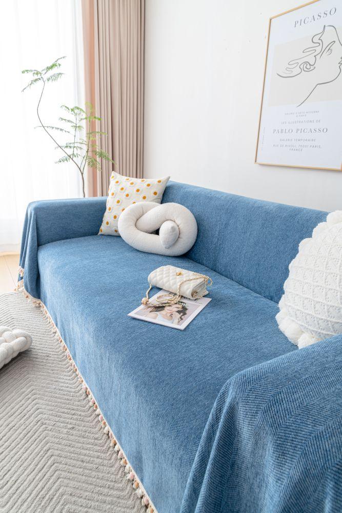 Throw Blanket - Herpome - Denim Blue