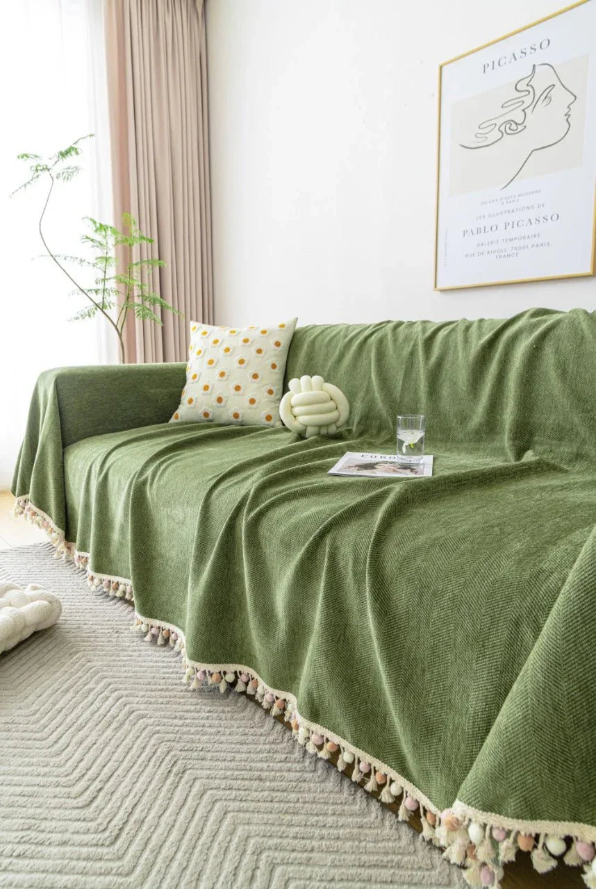Throw Blanket - Herpome - Olive Green