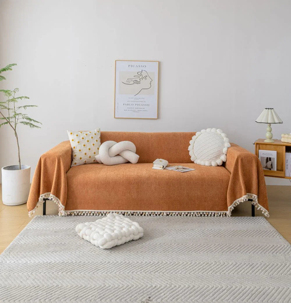 Throw Blanket - Herpome - Terracotta Orange