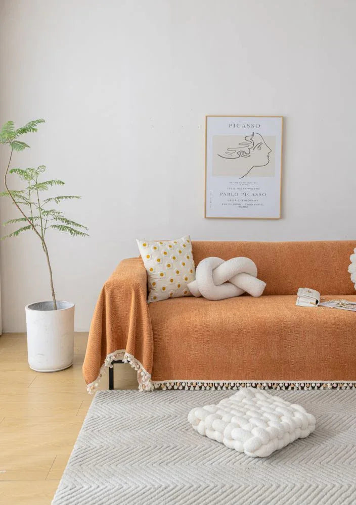 Throw Blanket - Herpome - Terracotta Orange
