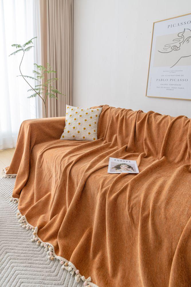 Throw Blanket - Herpome - Terracotta Orange