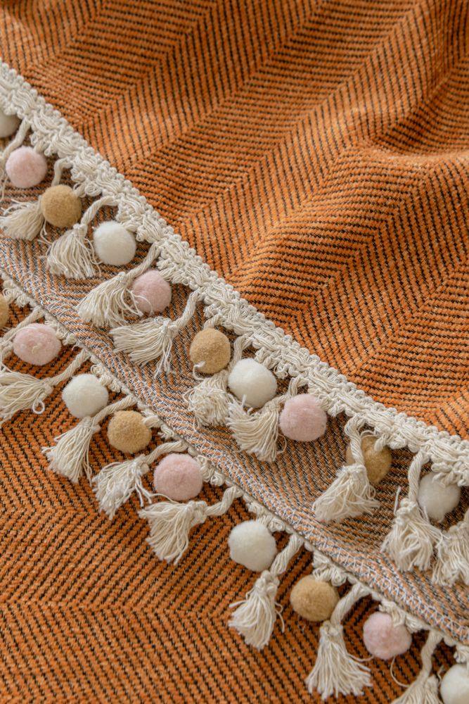 Throw Blanket - Herpome - Terracotta Orange
