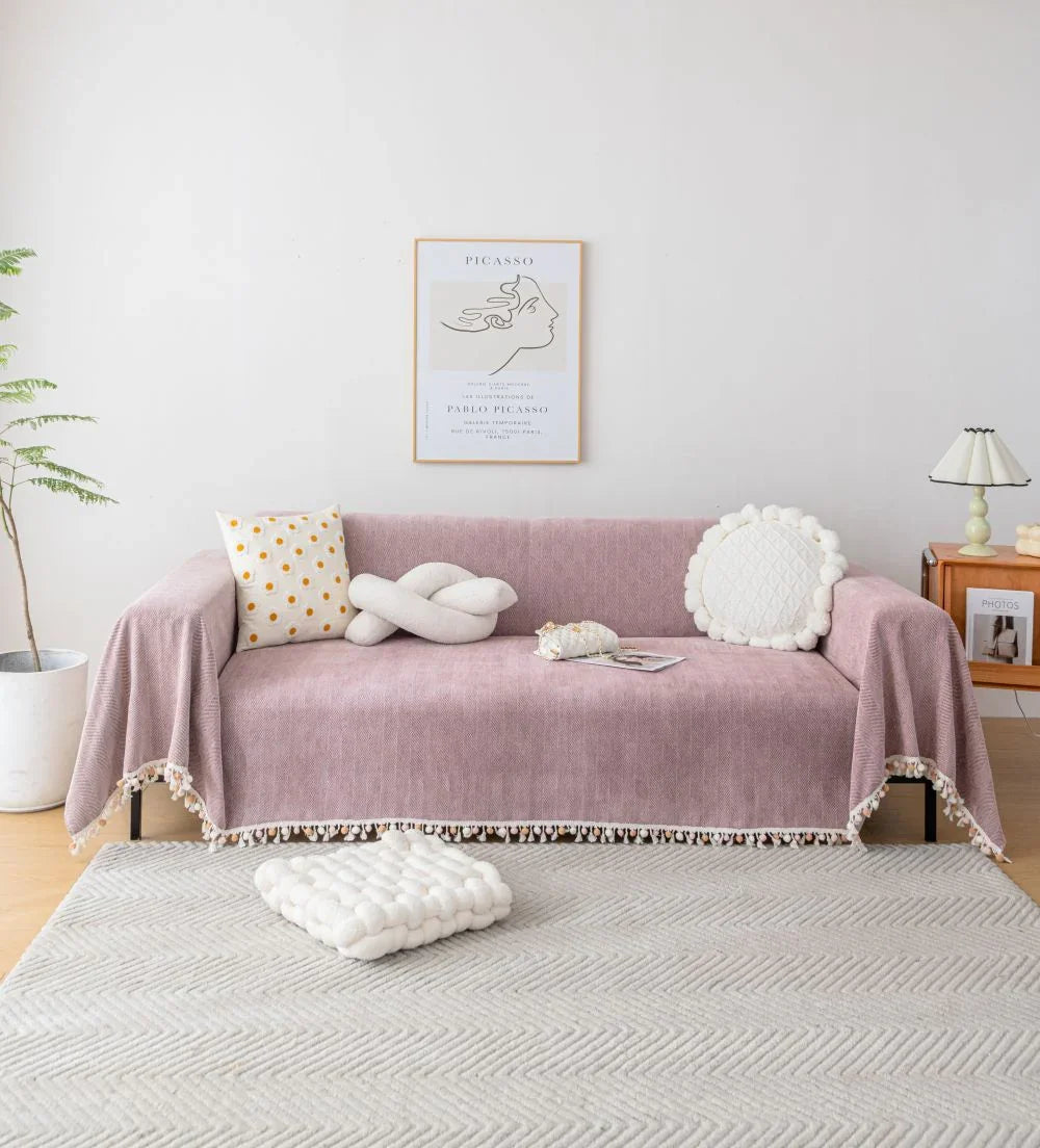 Throw Blanket - Herpome - Vintage Pink